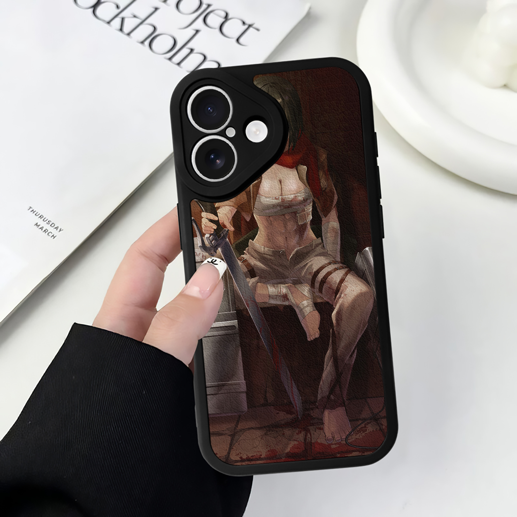 （画像用） 進撃の巨人 Attack on Titan 【iPhone 16シリーズ対応】シリコンスマホケース（レザー調） 材質：シリコン